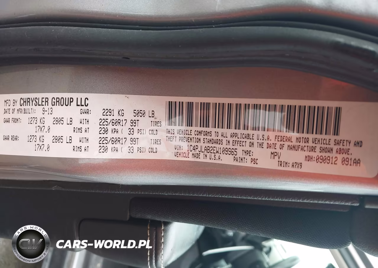 2014 Jeep Cherokee Sport VIN:1C4PJLAB2EW109965 - 9