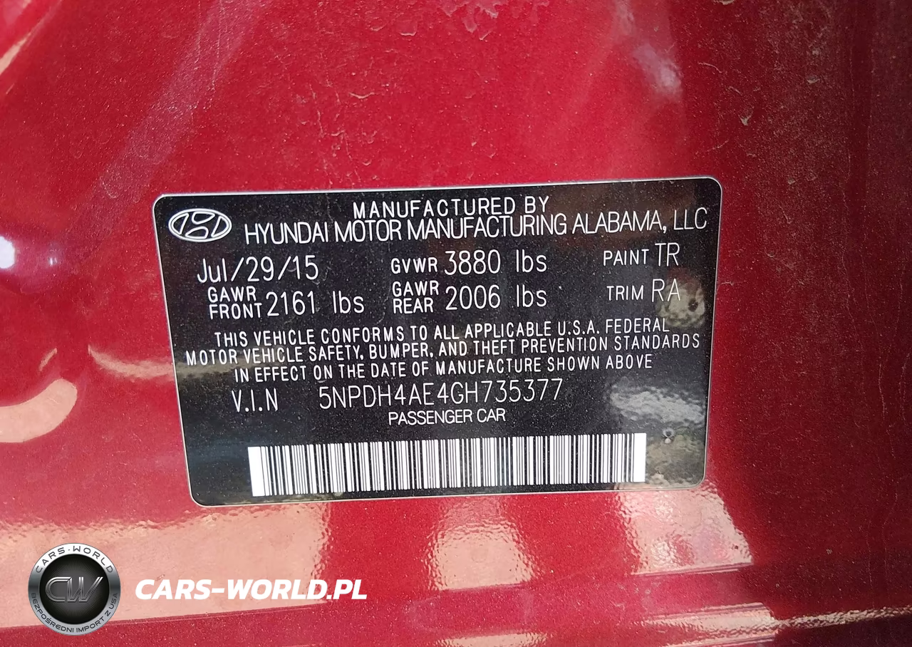 2016 Hyundai Elantra Se VIN:5NPDH4AE4GH735377 - 9