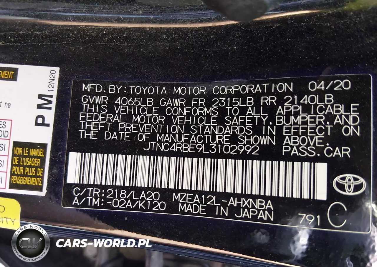 2020 Toyota Corolla Xse VIN:JTNC4RBE9L3102992 - 9