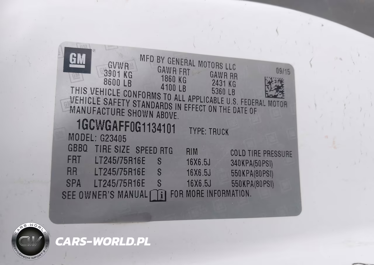 2016 Chevrolet Express 2500 Work Van VIN:1GCWGAFF0G1134101 - 9