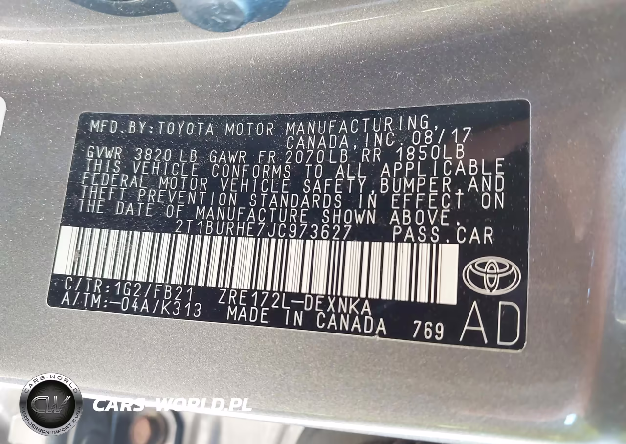 2018 Toyota Corolla Le VIN:2T1BURHE7JC973627 - 9