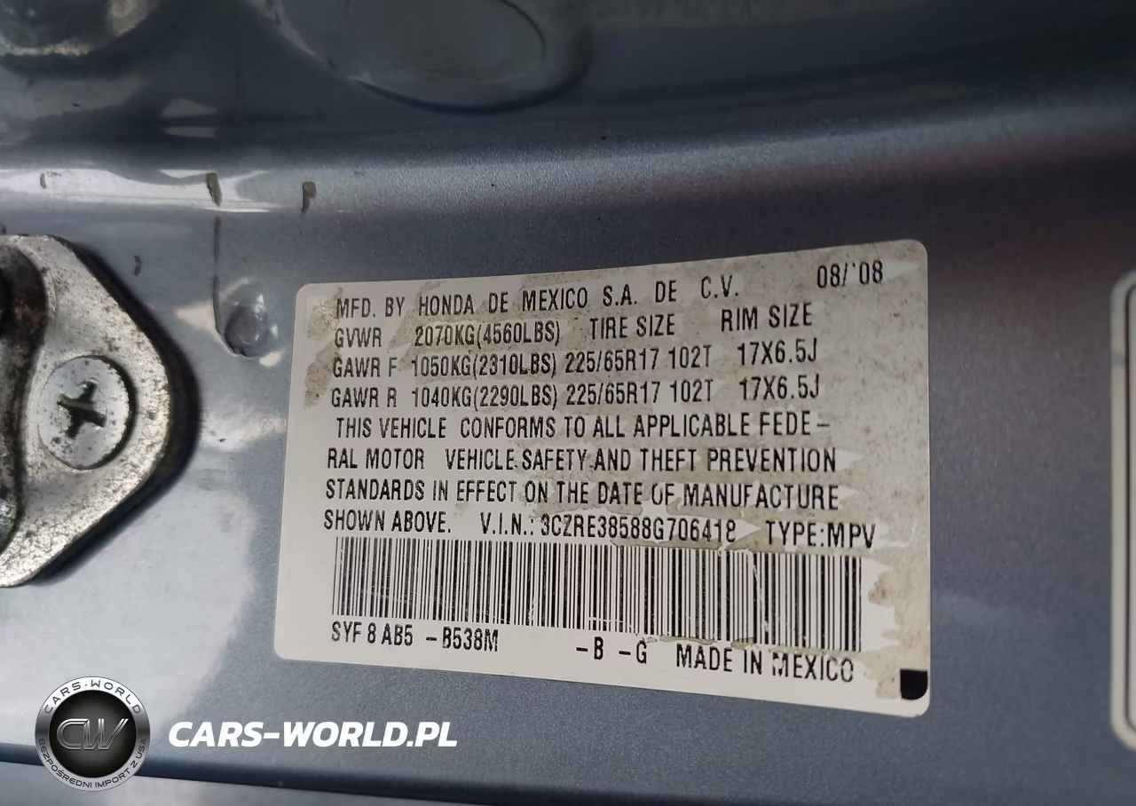 2008 Honda Cr-V Ex VIN:3CZRE38588G706418 - 9