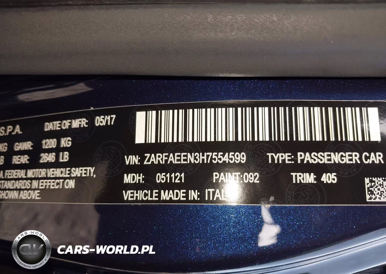 2017 Alfa Romeo Giulia Ti Awd VIN:ZARFAEEN3H7554599 - 9
