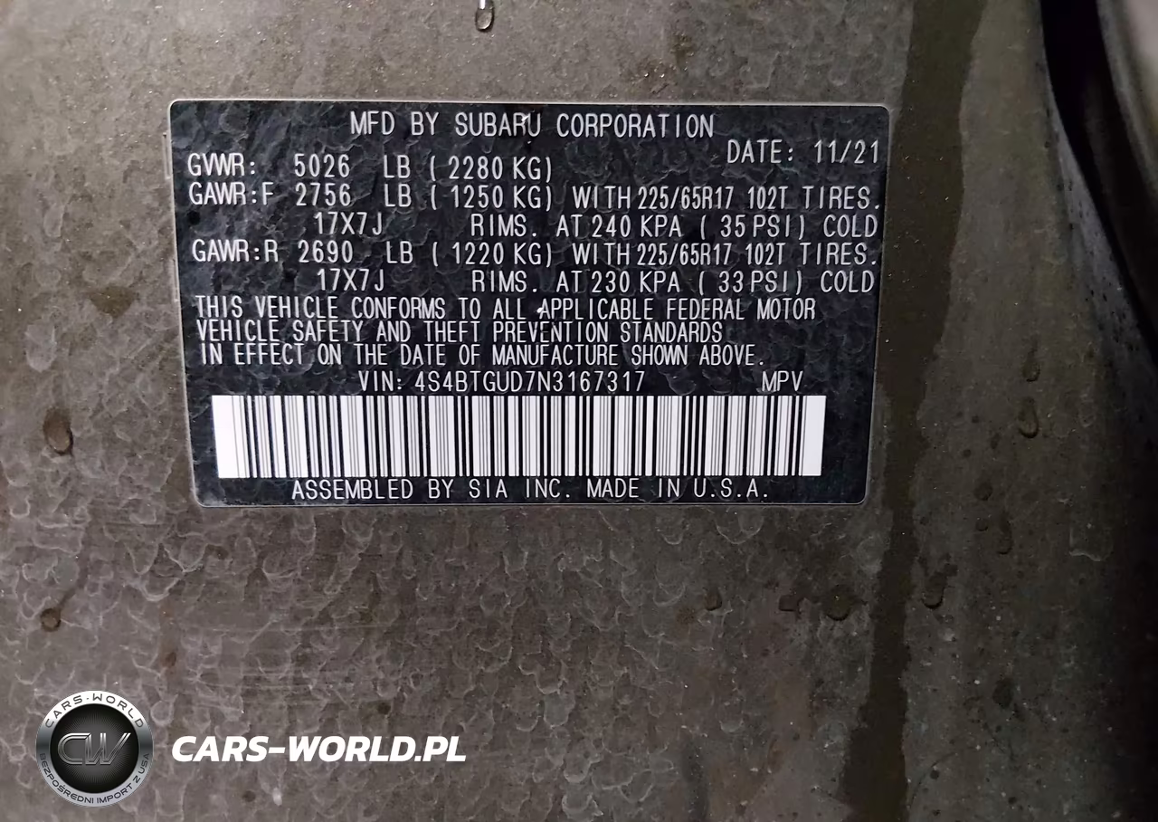 2022 Subaru Outback Wilderness VIN:4S4BTGUD7N3167317 - 9