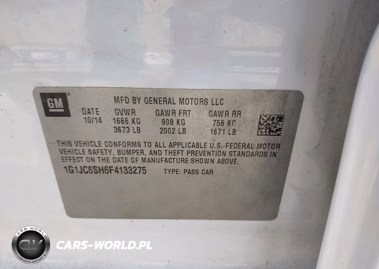 2015 Chevrolet Sonic Lt Auto VIN:1G1JC6SH6F4133275 - 9