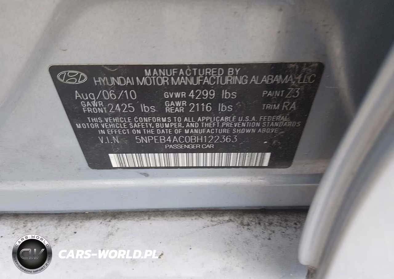 2011 Hyundai Sonata Gls VIN:5NPEB4AC0BH122363 - 9