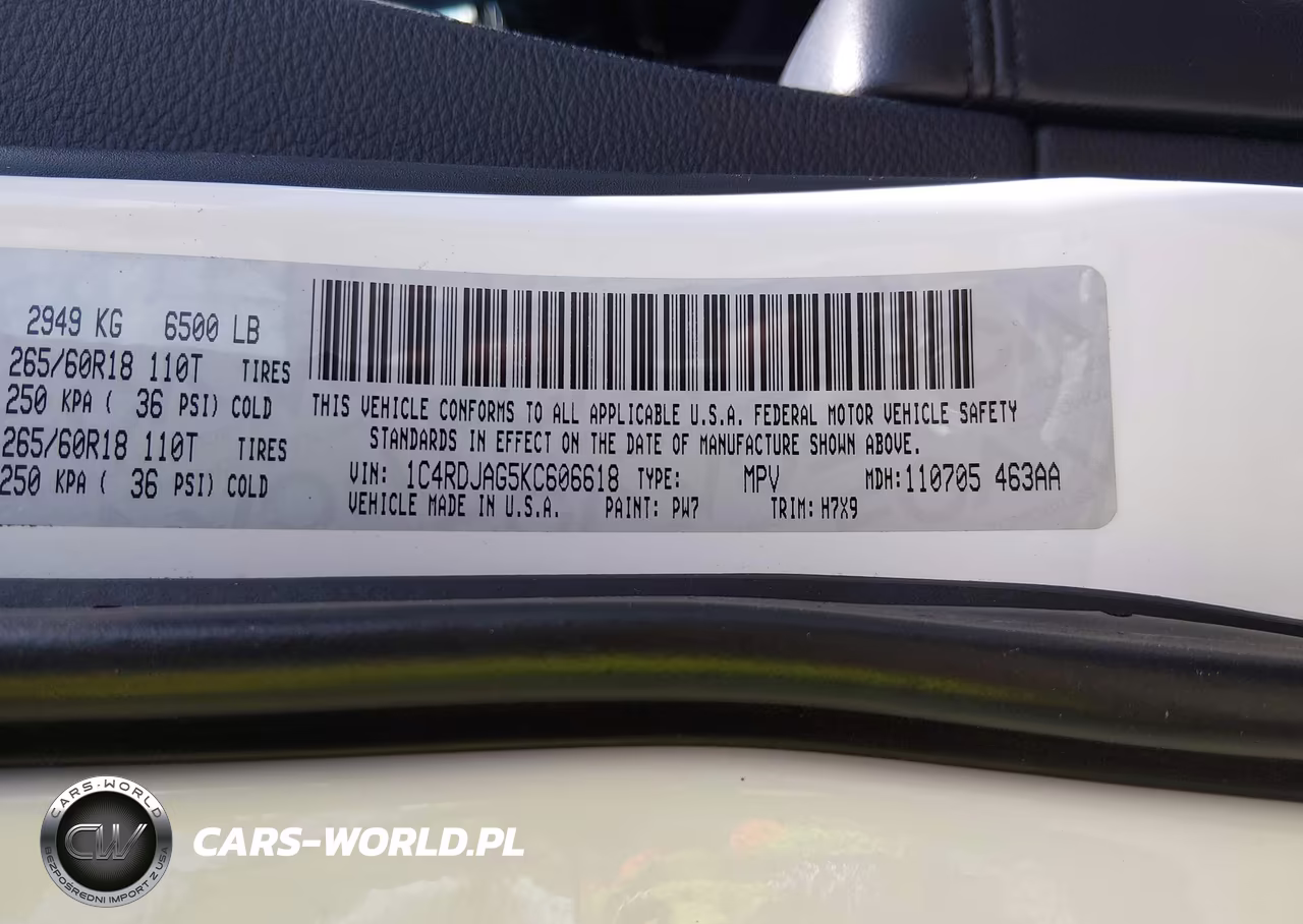 2019 Dodge Durango Sxt Awd VIN:1C4RDJAG5KC606618 - 9