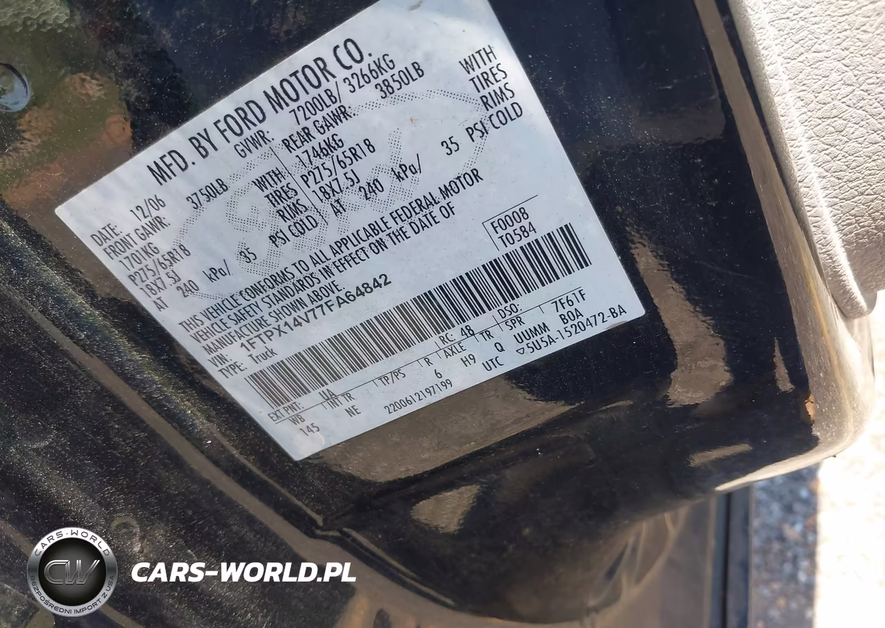2007 Ford F-150 Fx4-Lariat-Xl-Xlt VIN:1FTPX14V77FA64842 - 9