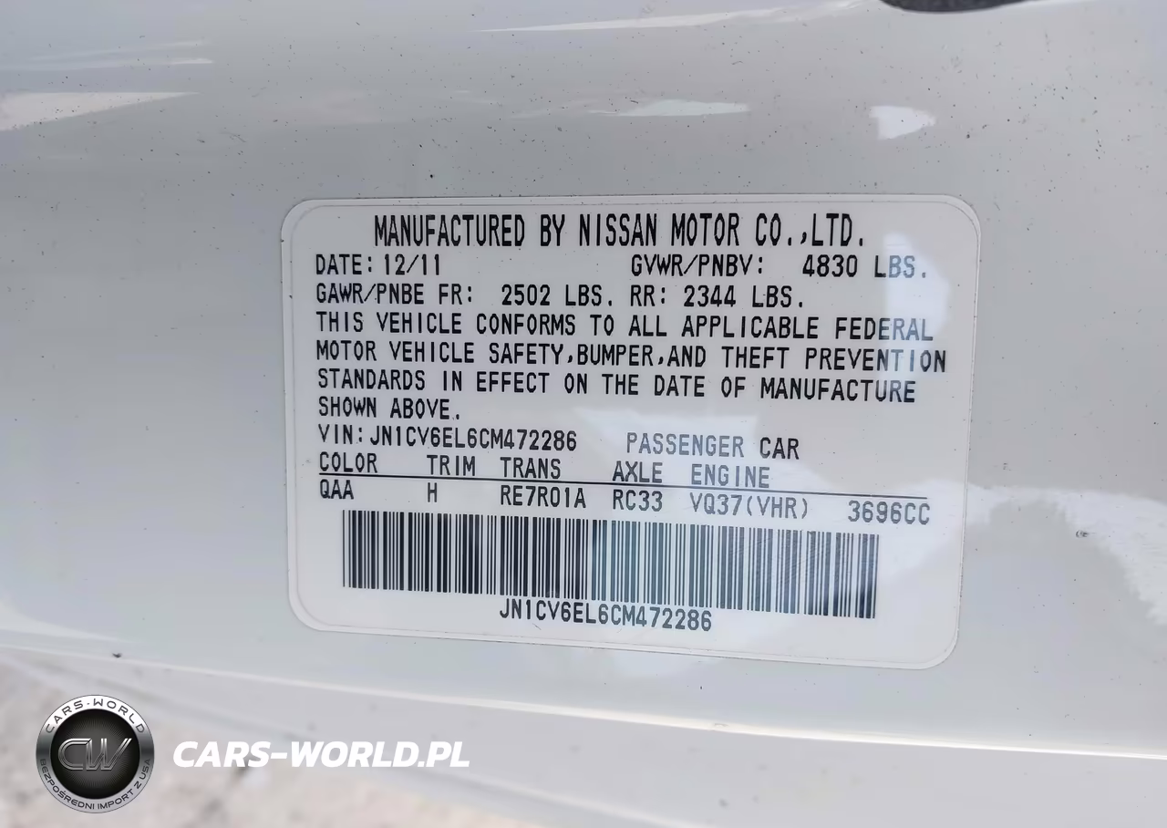 2012 Infiniti G37X VIN:JN1CV6EL6CM472286 - 9