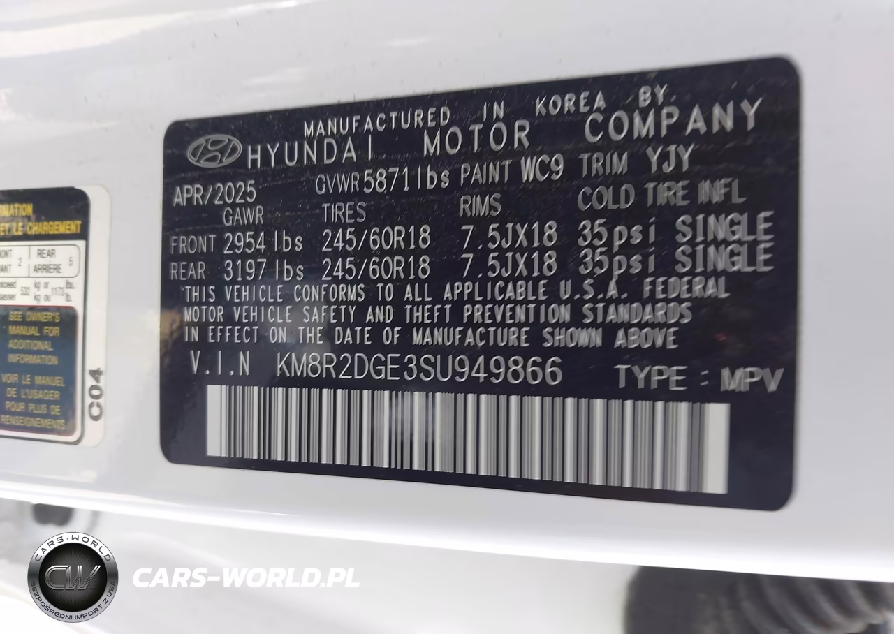 2025 Hyundai Palisade Sel VIN:KM8R2DGE3SU949866 - 9