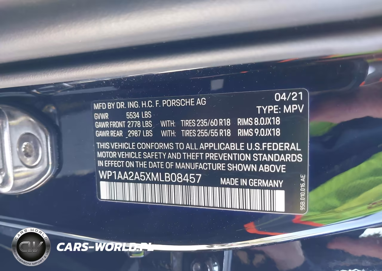 2021 Porsche Macan VIN:WP1AA2A5XMLB08457 - 9