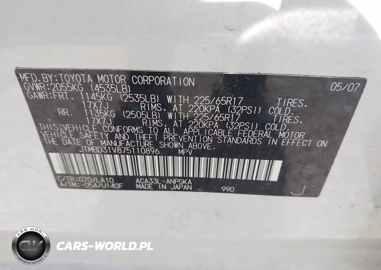 2007 Toyota Rav4 Limited VIN:JTMBD31V875110896 - 9