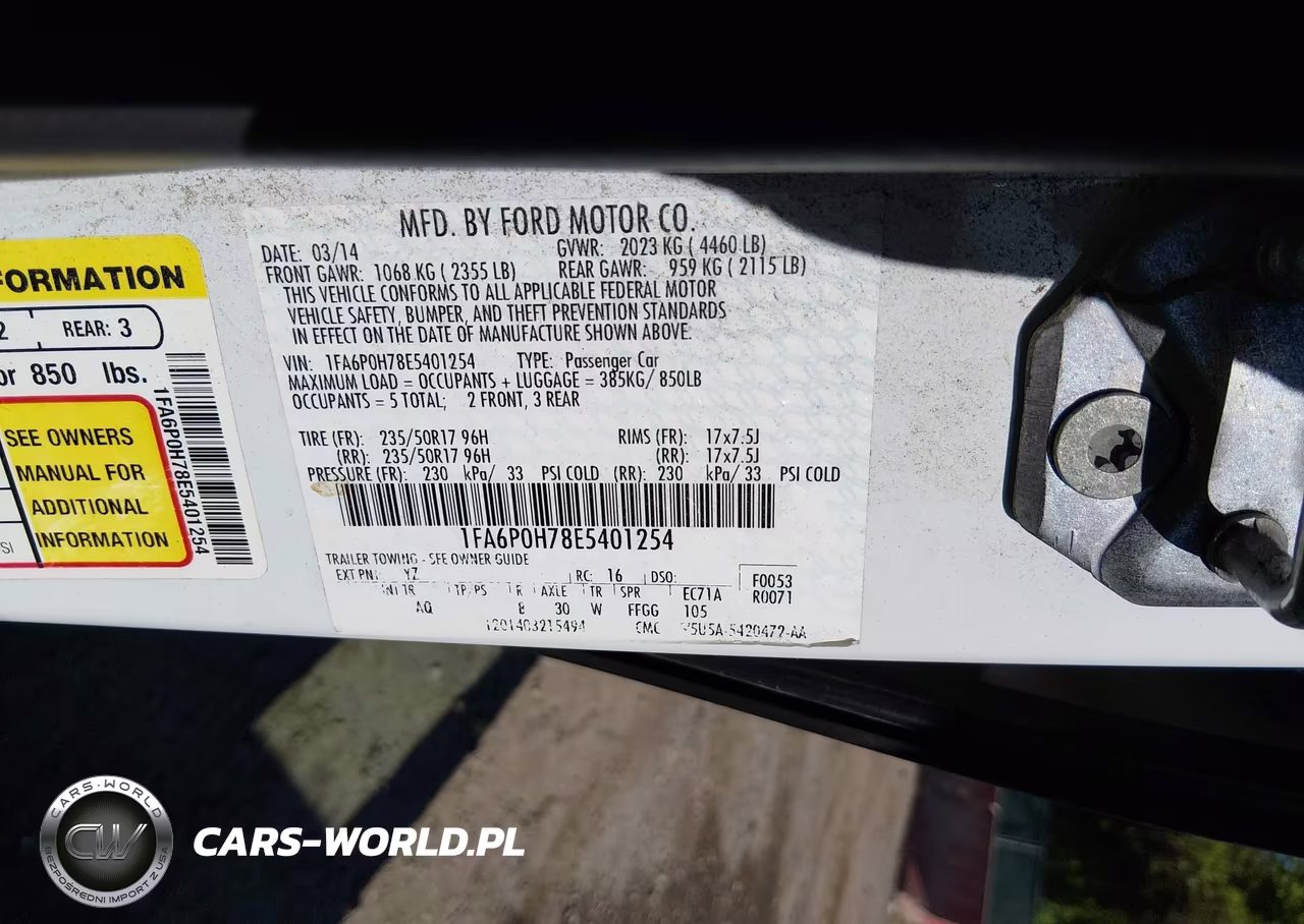 2014 Ford Fusion Se VIN:1FA6P0H78E5401254 - 9