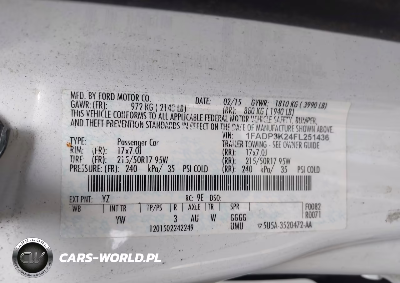2015 Ford Focus Se VIN:1FADP3K24FL251436 - 9