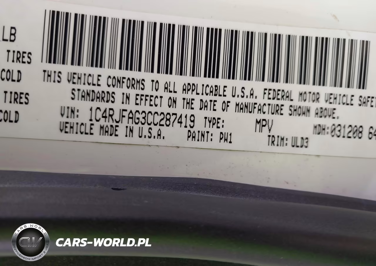 2012 Jeep Grand Cherokee Laredo VIN:1C4RJFAG3CC287419 - 9