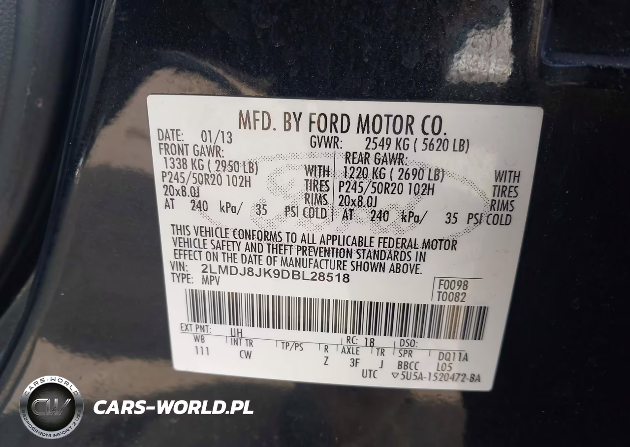 2013 Lincoln Mkx VIN:2LMDJ8JK9DBL28518 - 9