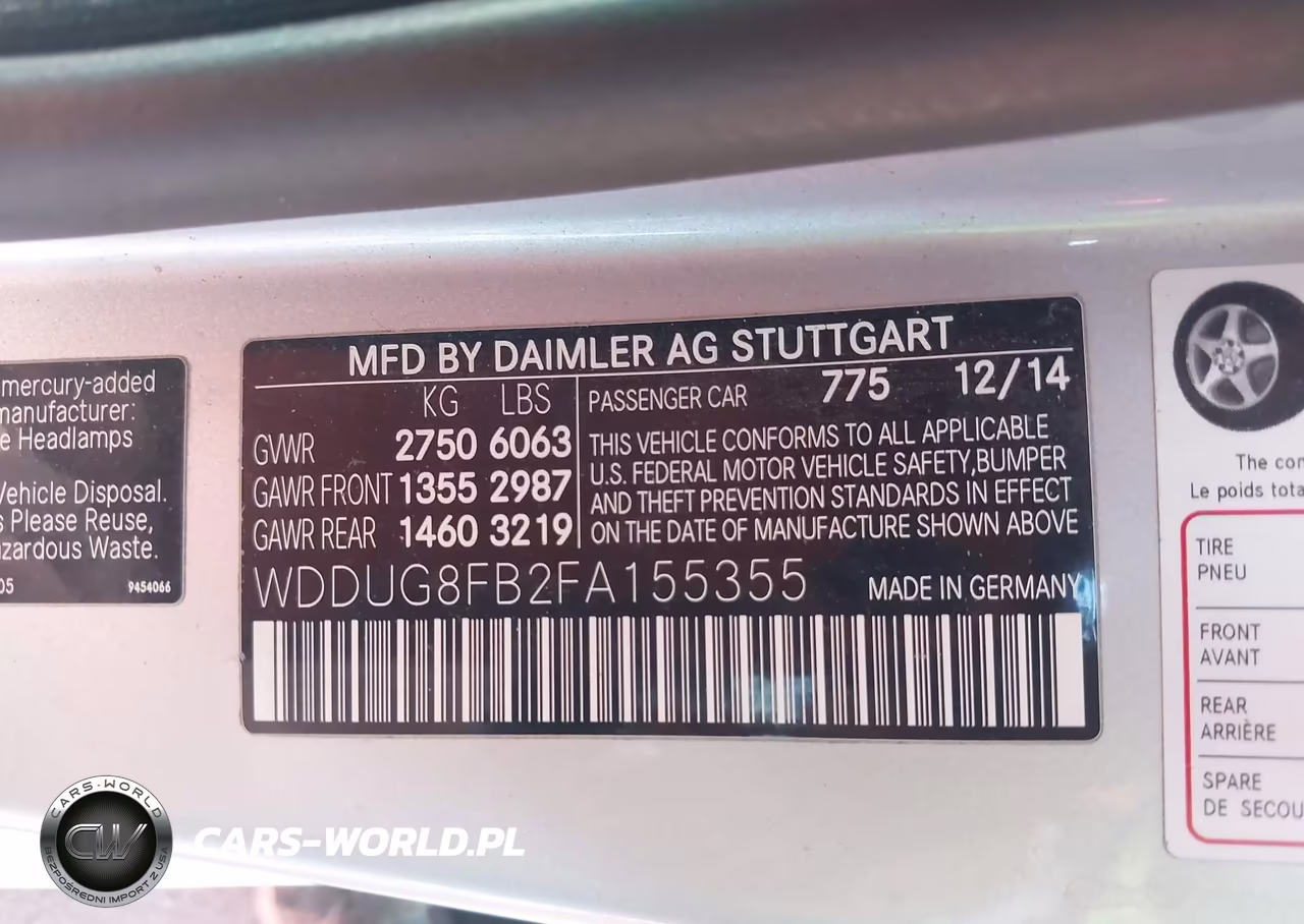 2015 Mercedes-Benz S 550 4Matic VIN:WDDUG8FB2FA155355 - 9