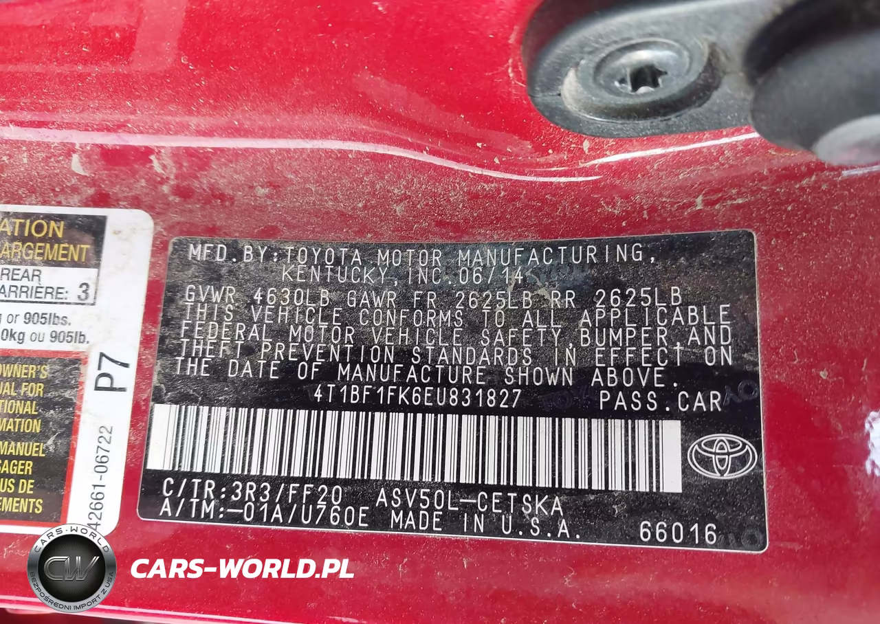 2014 Toyota Camry Se VIN:4T1BF1FK6EU831827 - 9