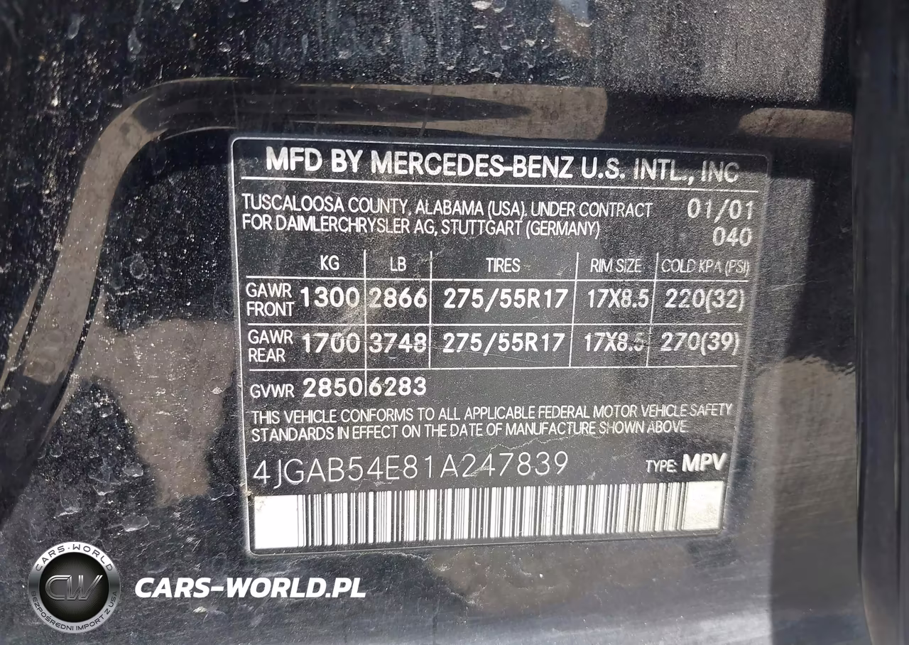2001 Mercedes-Benz Ml 320 VIN:4JGAB54E81A247839 - 9