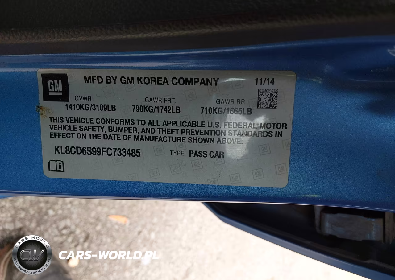 2015 Chevrolet Spark 1Lt Cvt VIN:KL8CD6S99FC733485 - 9