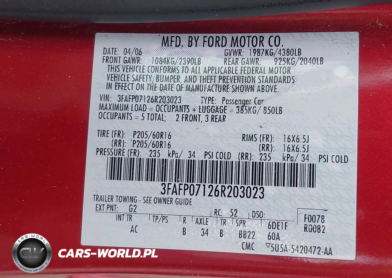 2006 Ford Fusion Se VIN:3FAFP07126R203023 - 9