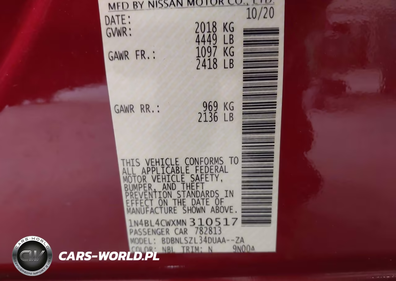 2021 Nissan Altima Sr Intelligent Awd VIN:1N4BL4CWXMN310517 - 9