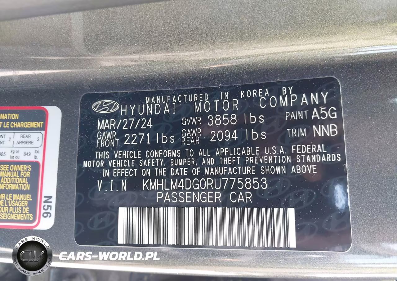 2024 Hyundai Elantra Sel VIN:KMHLM4DG0RU775853 - 9
