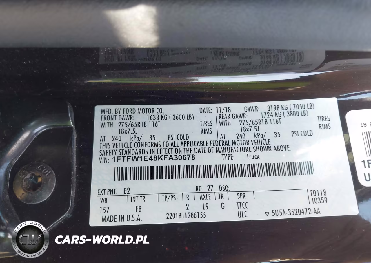 2019 Ford F-150 Xlt VIN:1FTFW1E48KFA30678 - 9