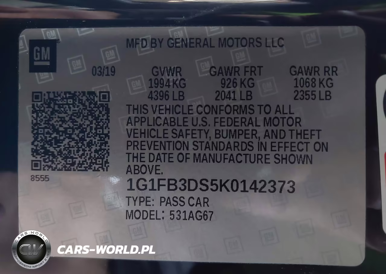 2019 Chevrolet Camaro 1Lt VIN:1G1FB3DS5K0142373 - 9