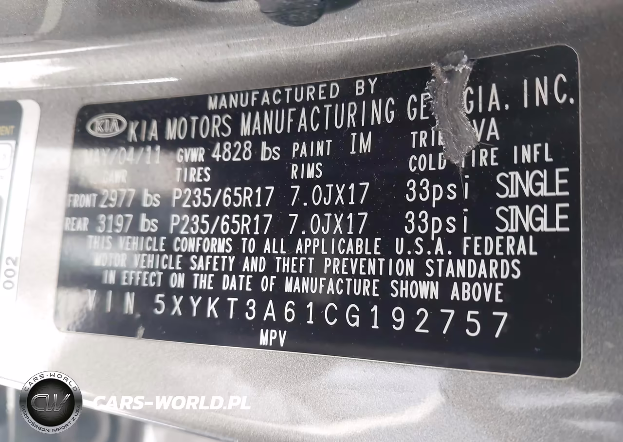2012 Kia Sorento Lx VIN:5XYKT3A61CG192757 - 9