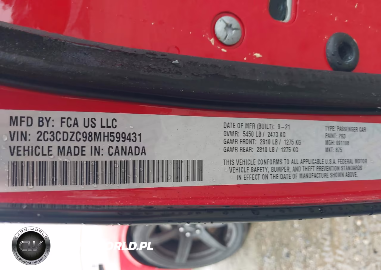 2021 Dodge Challenger Srt Hellcat VIN:2C3CDZC98MH599431 - 9