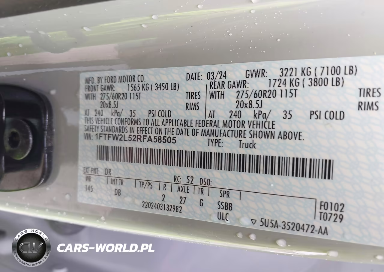 2024 Ford F-150 Stx VIN:1FTFW2L52RFA58505 - 9