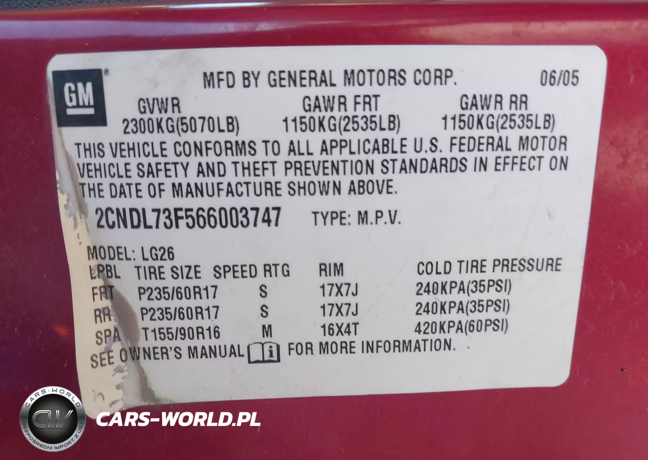 2006 Chevrolet Equinox Lt VIN:2CNDL73F566003747 - 9