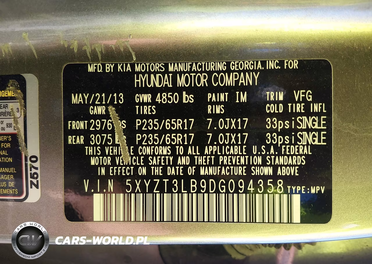 2013 Hyundai Santa Fe Sport VIN:5XYZT3LB9DG094358 - 9