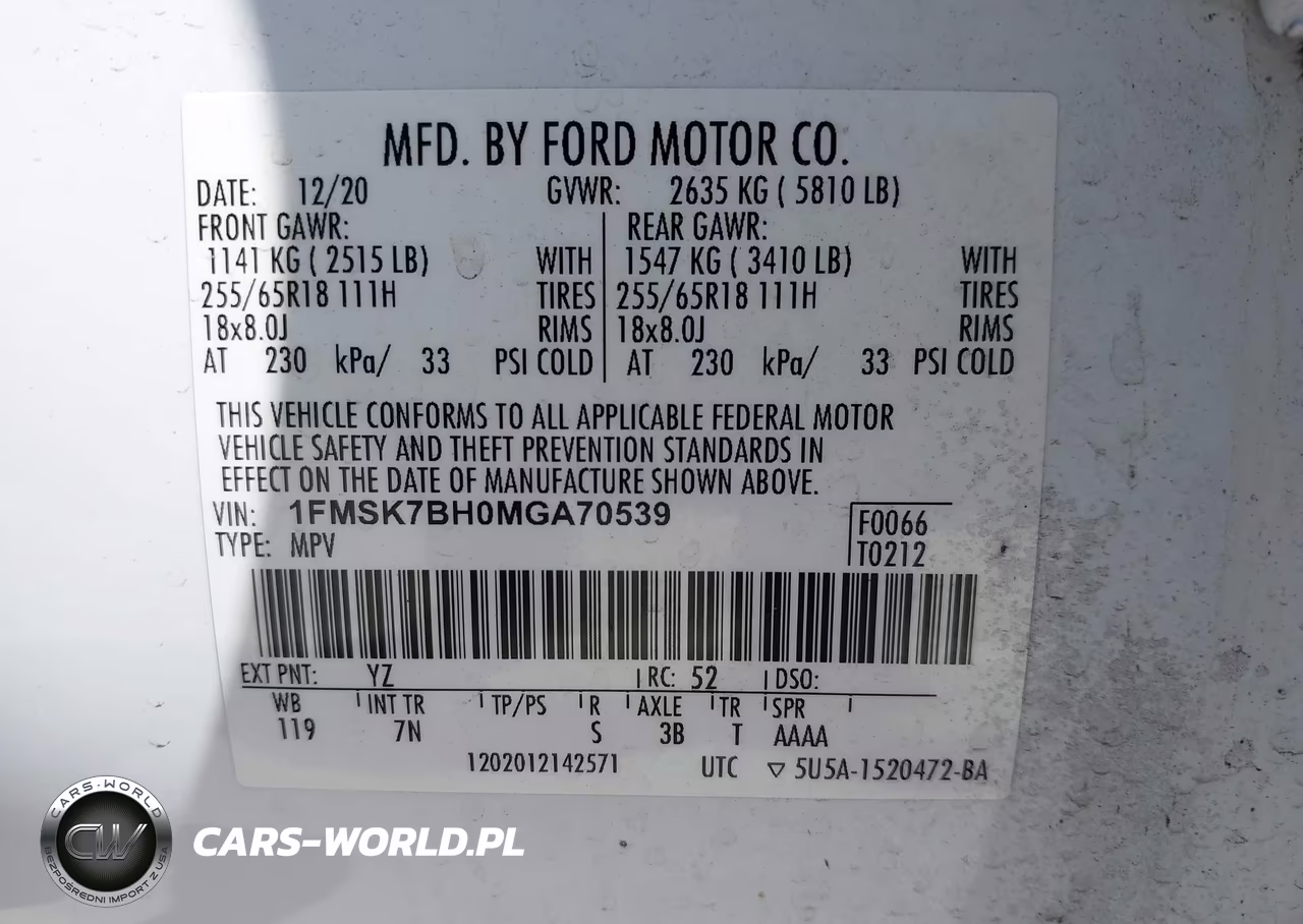 2021 Ford Explorer VIN:1FMSK7BH0MGA70539 - 9