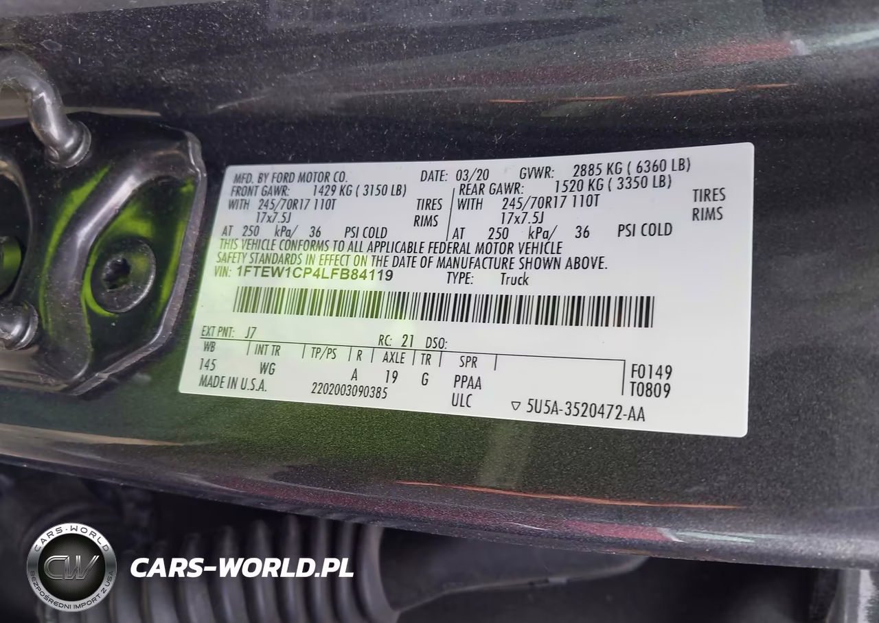 2020 Ford F-150 Xl VIN:1FTEW1CP4LFB84119 - 9