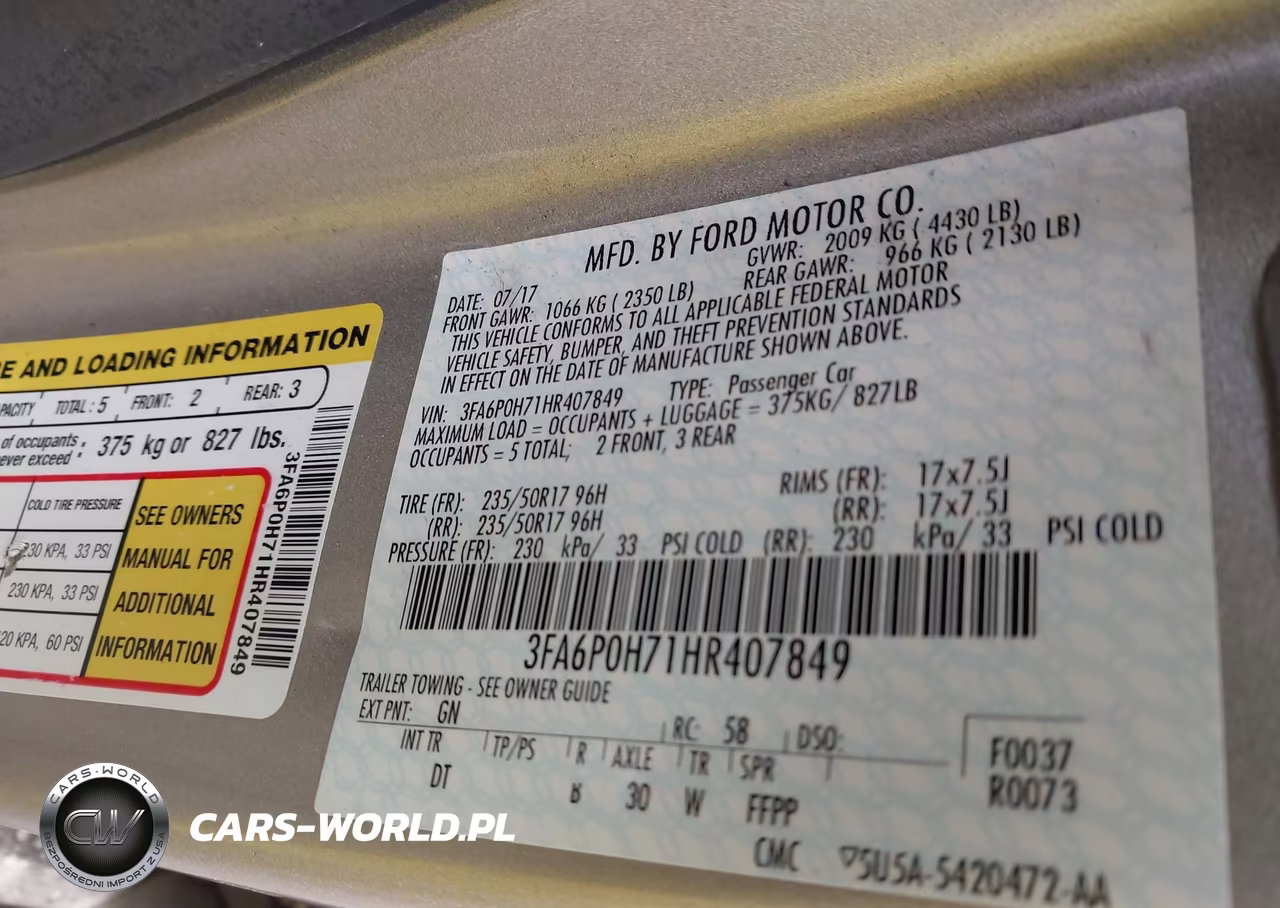2017 Ford Fusion Se VIN:3FA6P0H71HR407849 - 9