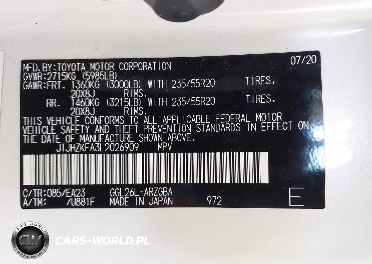2020 Lexus Rx 350L VIN:JTJHZKFA3L2026909 - 9