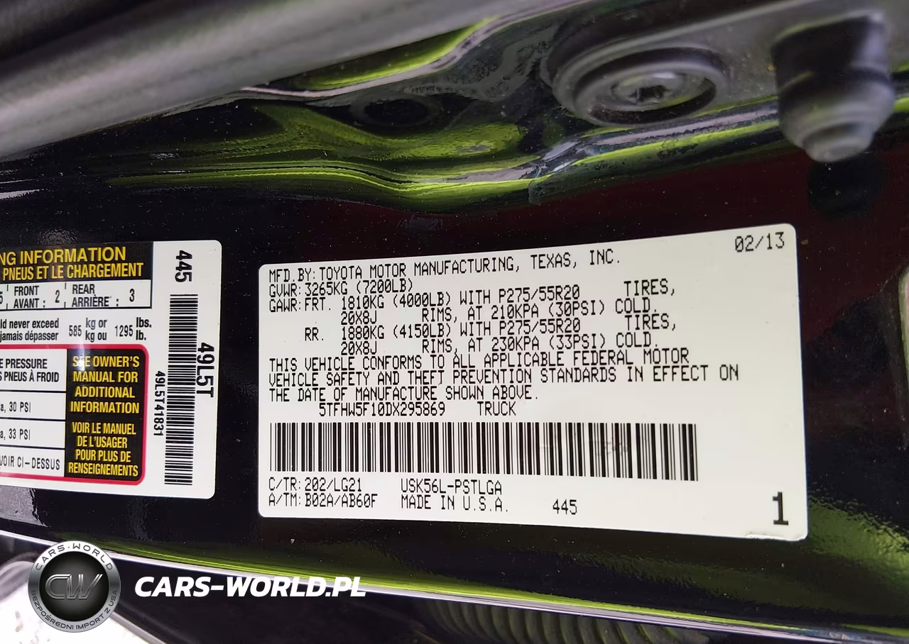 2013 Toyota Tundra Platinum 5.7L V8 VIN:5TFHW5F10DX295869 - 9