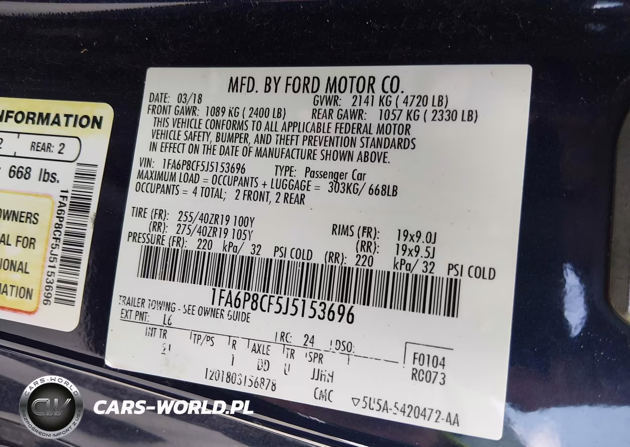 2018 Ford Mustang Gt VIN:1FA6P8CF5J5153696 - 9