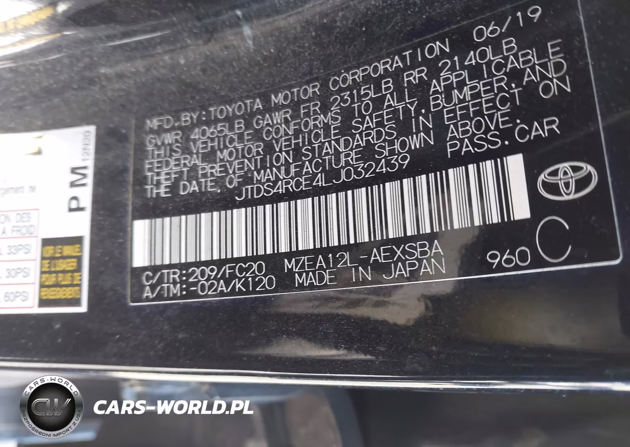 2020 Toyota Corolla Se VIN:JTDS4RCE4LJ032439 - 9