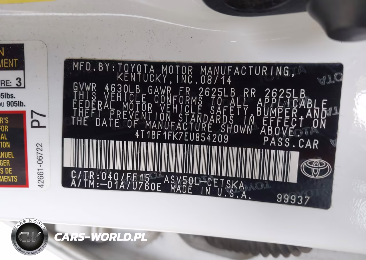 2014 Toyota Camry Se VIN:4T1BF1FK7EU854209 - 9