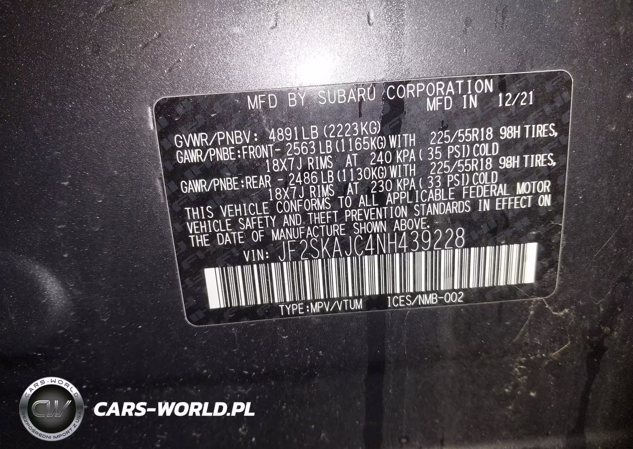 2022 Subaru Forester Sport VIN:JF2SKAJC4NH439228 - 9