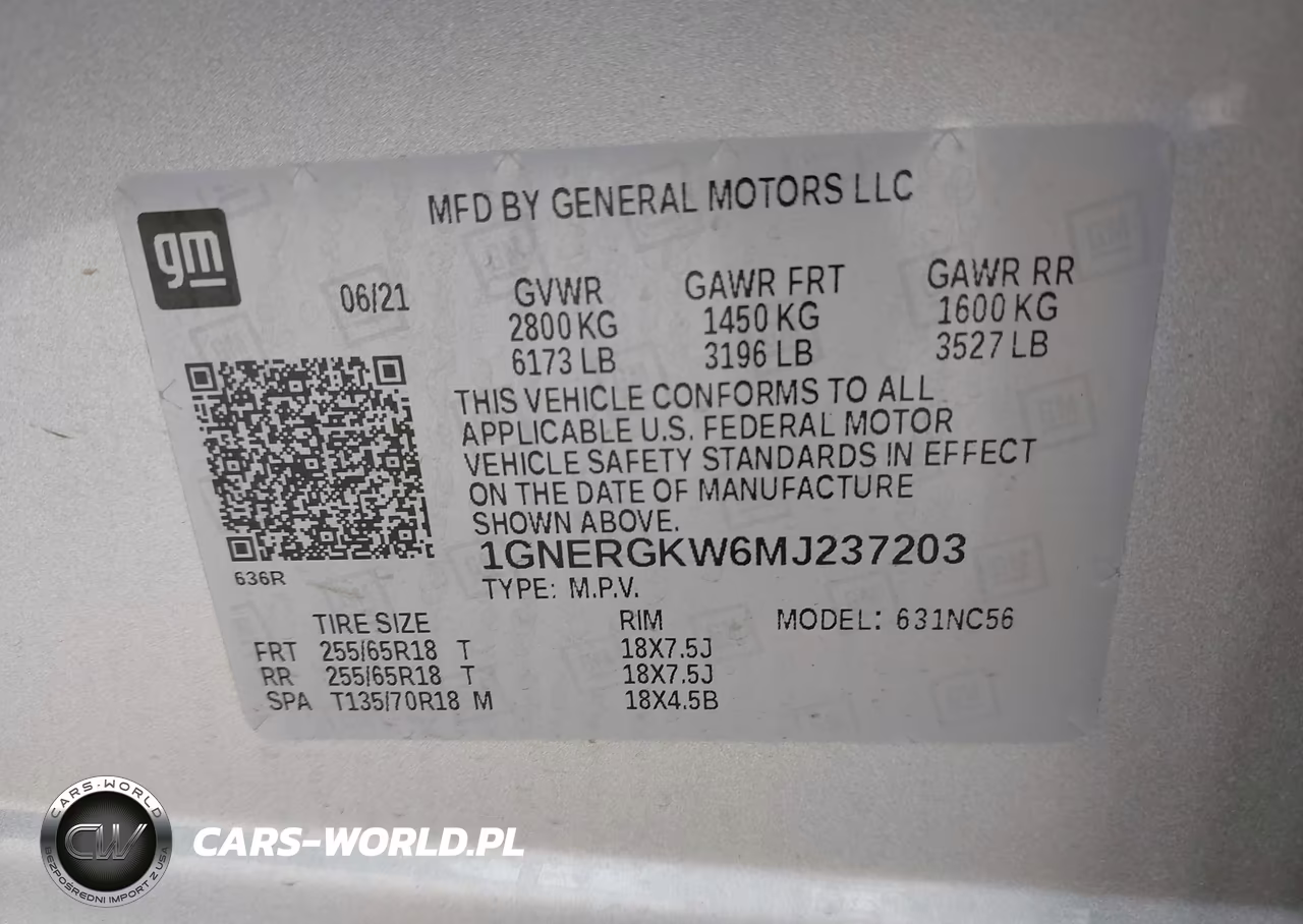 2021 Chevrolet Traverse Fwd Lt Cloth VIN:1GNERGKW6MJ237203 - 9