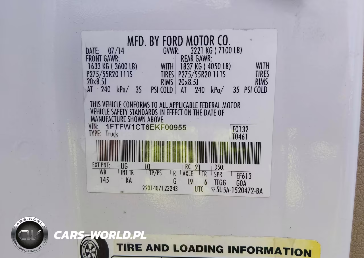 2014 Ford F-150 King Ranch VIN:1FTFW1CT6EKF00955 - 9