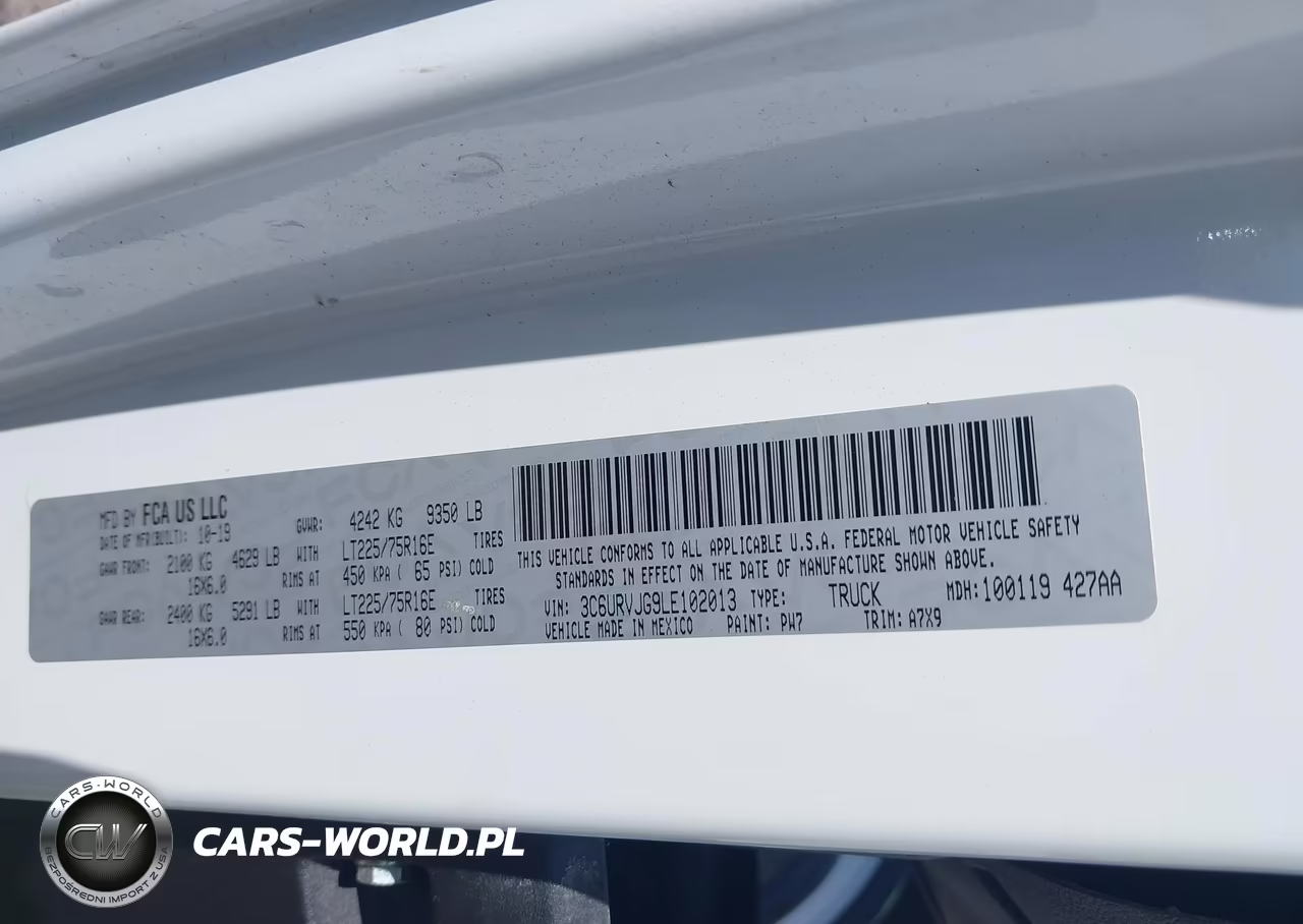 2020 Ram Promaster 3500 Cargo Van High Roof 159 Wb Ext VIN:3C6URVJG9LE102013 - 9