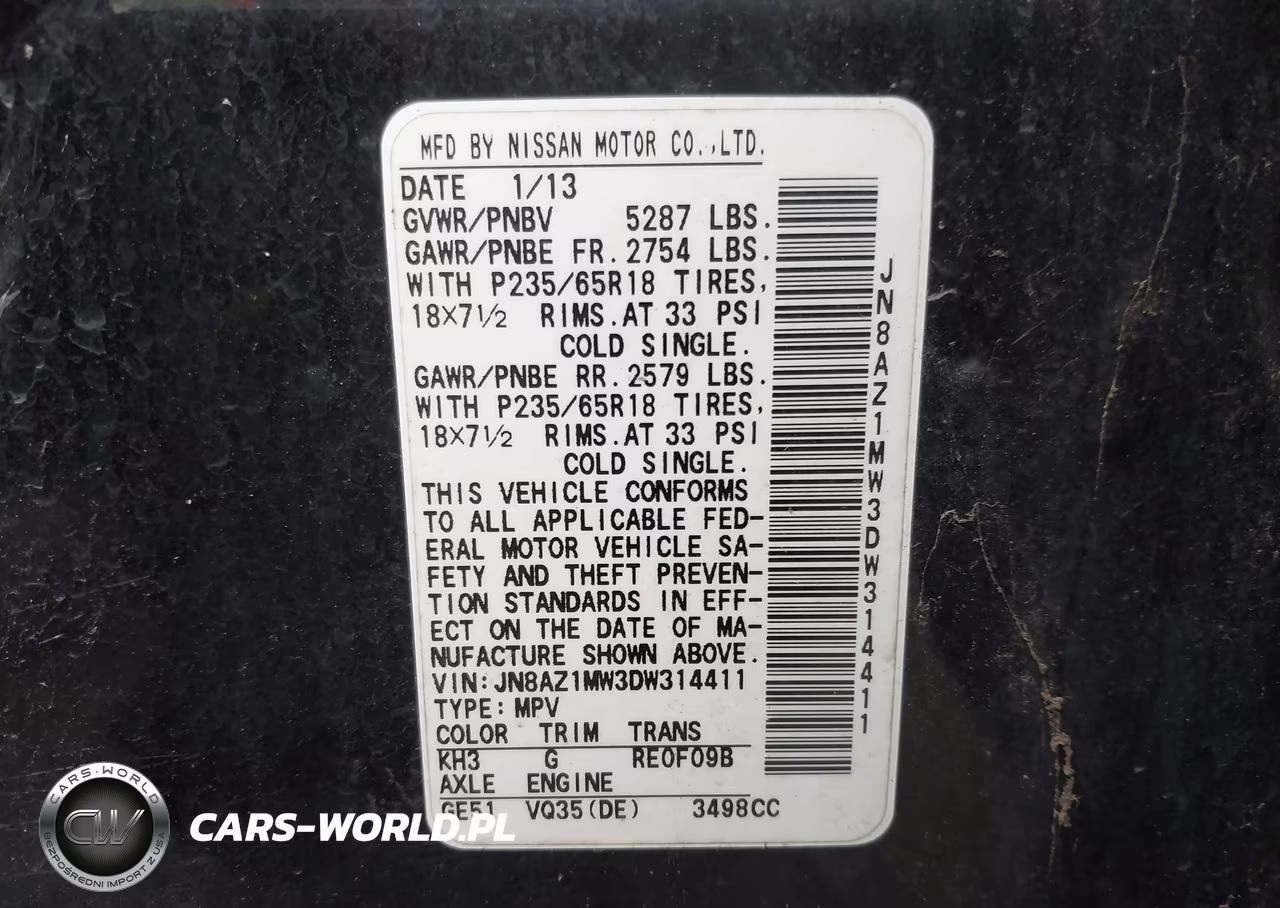 2013 Nissan Murano S VIN:JN8AZ1MW3DW314411 - 9