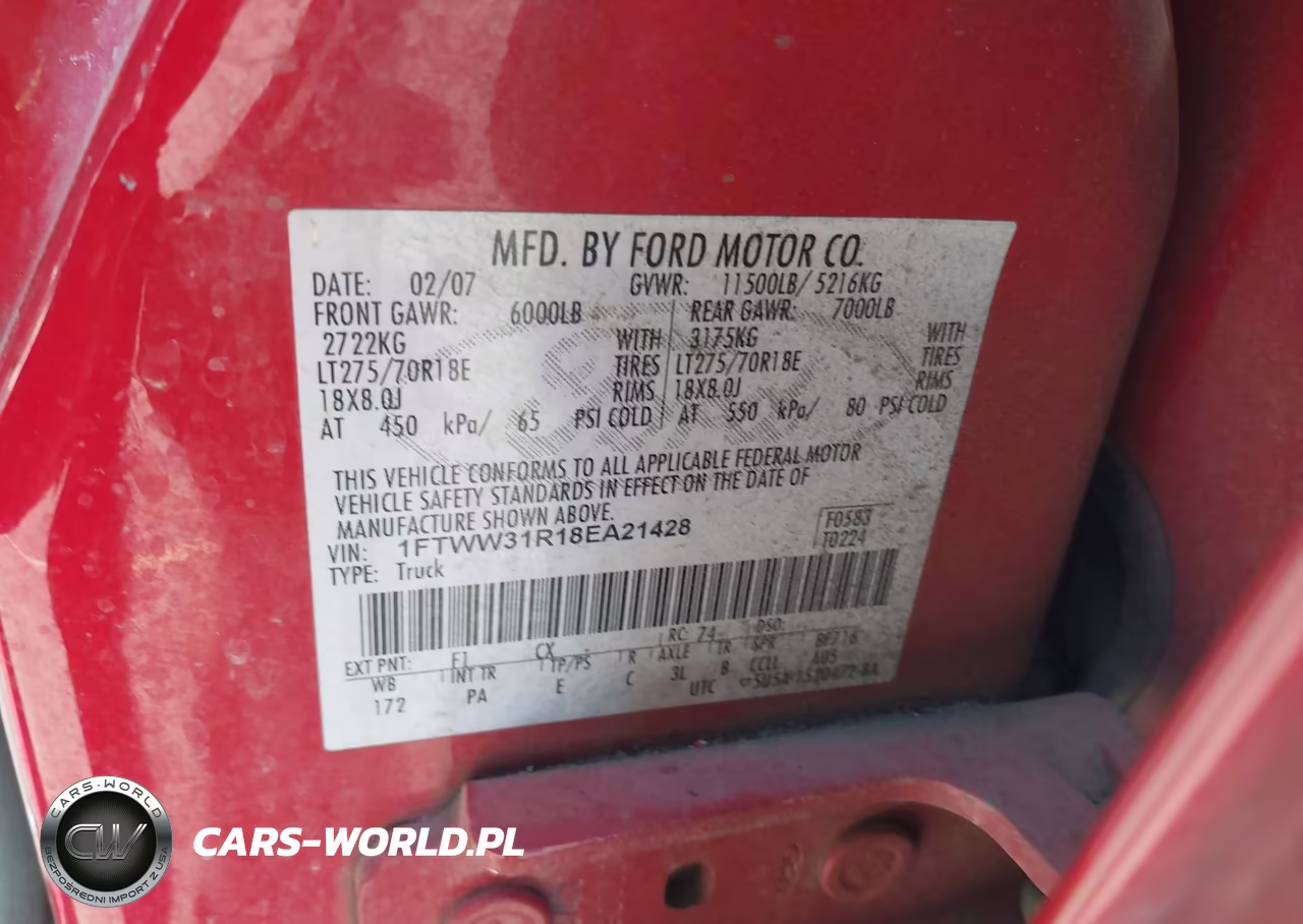 2008 Ford F-350 Fx4 VIN:1FTWW31R18EA21428 - 8