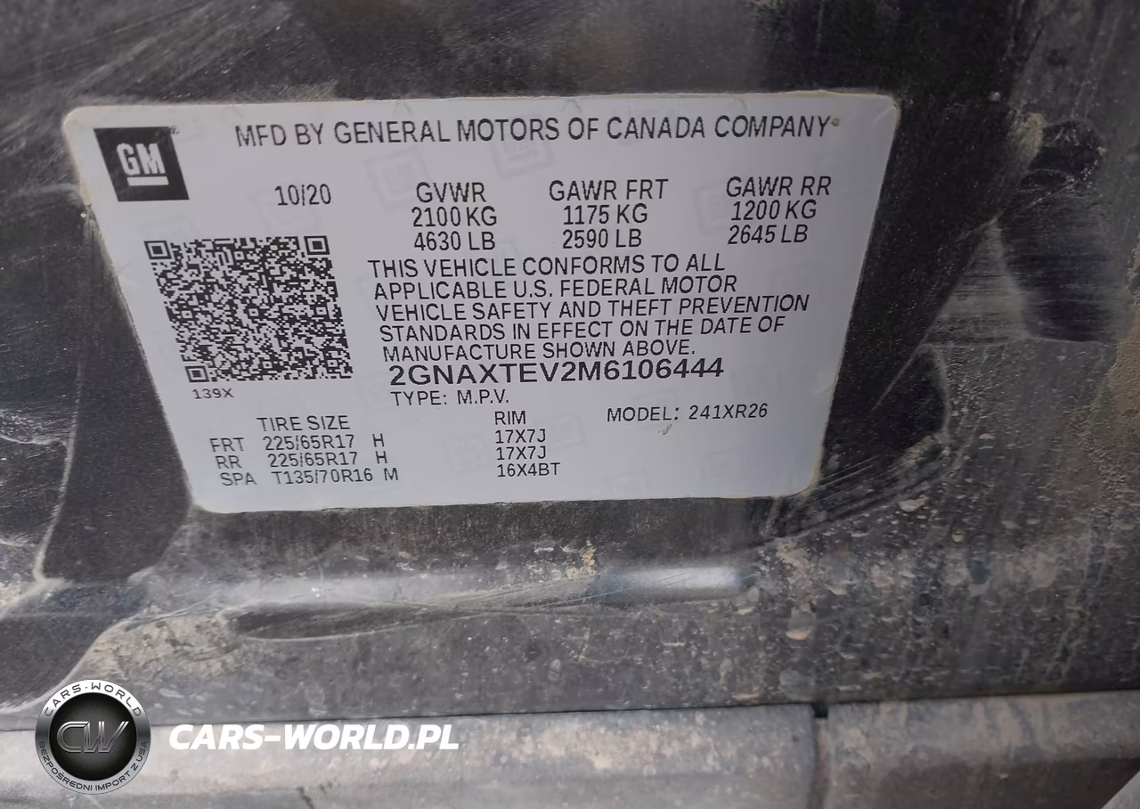 2021 Chevrolet Equinox Awd 2Fl VIN:2GNAXTEV2M6106444 - 9