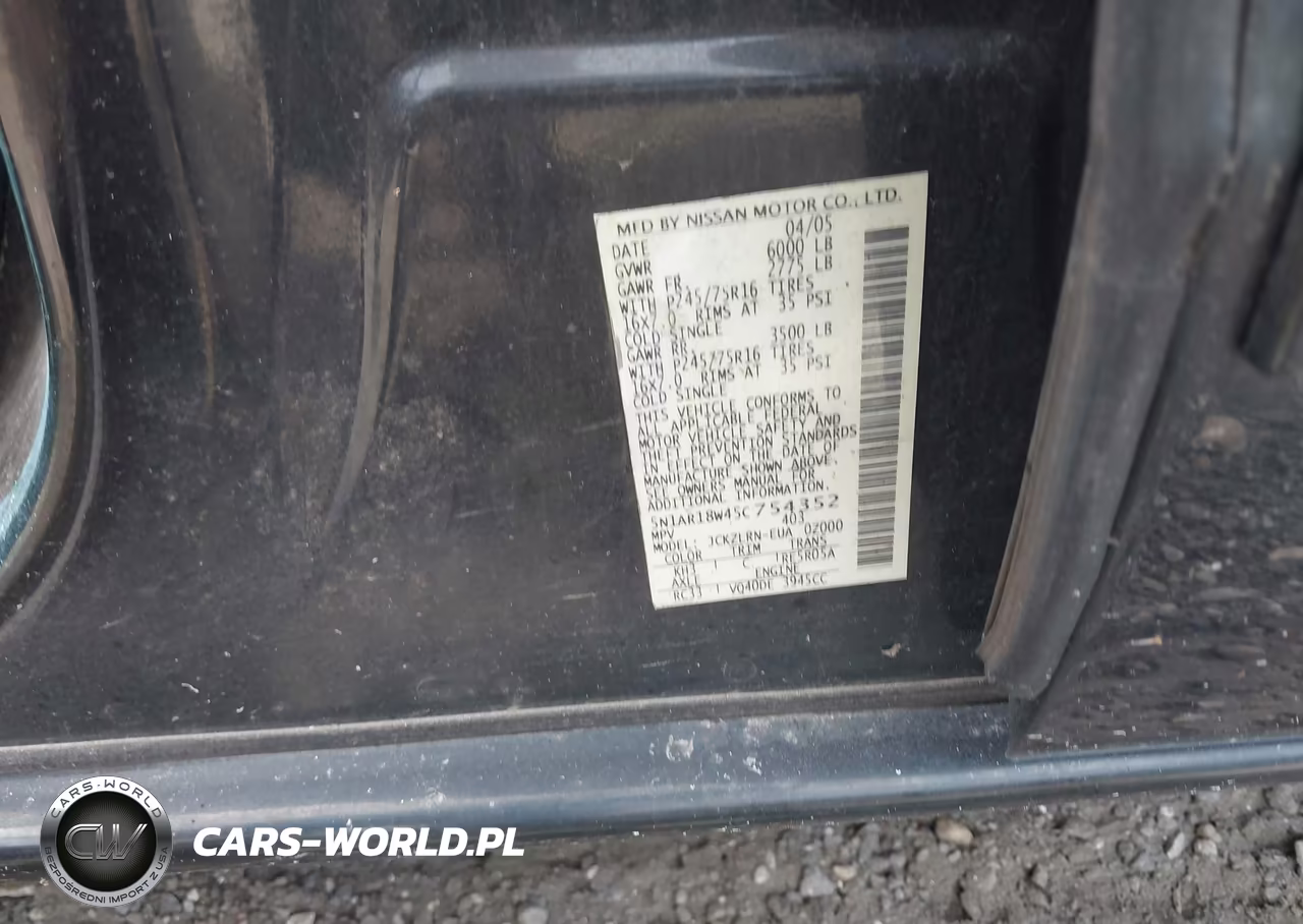 2005 Nissan Pathfinder Xe VIN:5N1AR18W45C754352 - 9